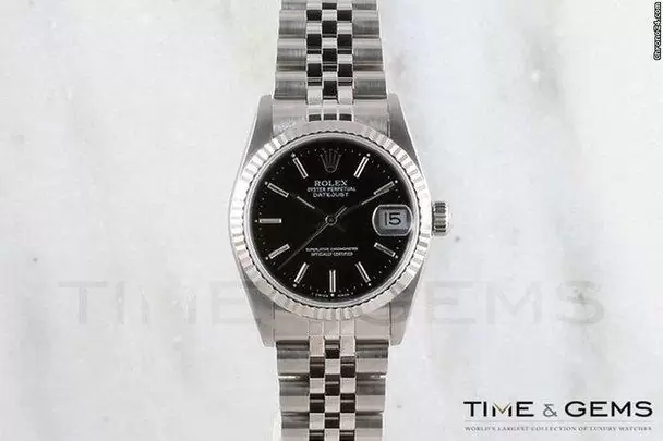 $6,675 Rolex stainless steel black stick dial fluted bezel datejust for sale in los angeles, california